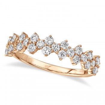 Alternating Vertical Diamonds Anniversary Ring 14K Rose Gold (0.82ct)