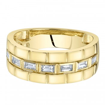Baguette Diamond Mens Wedding Ring Band 14K Yellow Gold (0.50ct)
