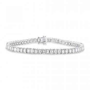 Emerald Cut Diamond Tennis Bracelet 14k White Gold (9.50ct)