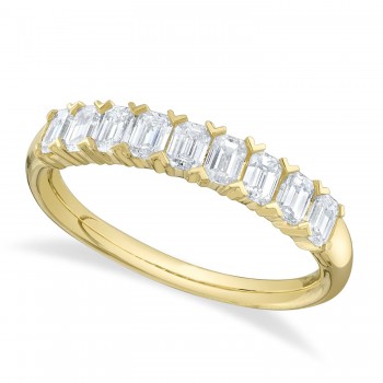 Emerald Cut Diamond Band Ring 14K Yellow Gold (0.89ct)