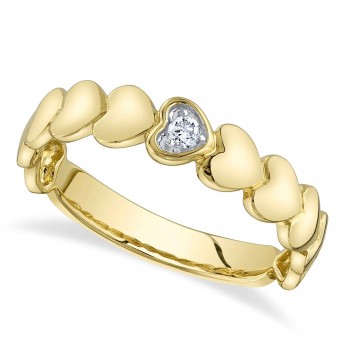 Diamond Heart Ring 14K Yellow Gold (0.05ct)