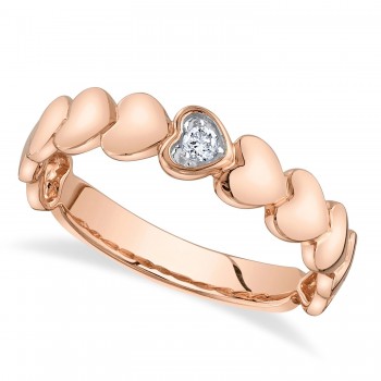 Diamond Heart Ring 14K Rose Gold (0.05ct)