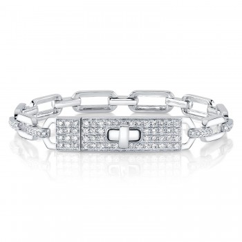 Lab Grown Diamond Link Bracelet 14K White Gold (1.74ct)