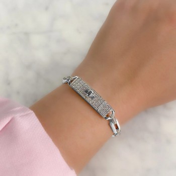 Lab Grown Diamond Link Bracelet 14K White Gold (1.74ct)