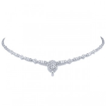 5.78ct 18k White Gold Diamond Necklace