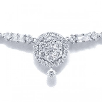 5.78ct 18k White Gold Diamond Necklace