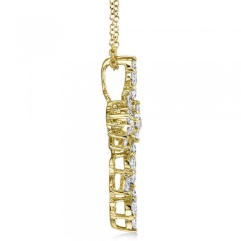 Diamond Baguette Cross Pendant Necklace 14k Yellow Gold (0.60ct)