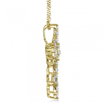 Diamond Baguette Cross Pendant Necklace 14k Yellow Gold (0.60ct)