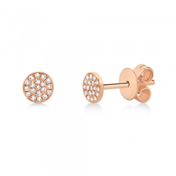 Diamond Pave Stud Earrings 14k Rose Gold (0.07ct)