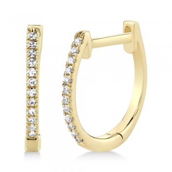 Diamond Huggie Earrings 14k Yellow Gold (0.08ct)