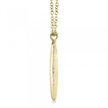 Diamond Bezel Disc Pendant Necklace 14k Yellow Gold (0.09ct)
