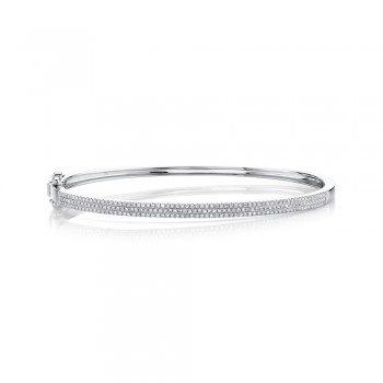 Diamond Pave Bangle Bracelet 14k White Gold (0.52ct)