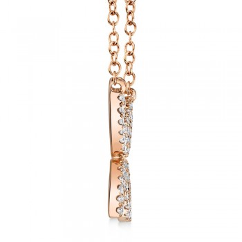 Diamond Pave Flower Pendant Necklace 14k Rose Gold (0.20ct)