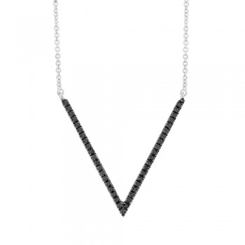 0.12ct 14k White Gold Black Diamond Necklace