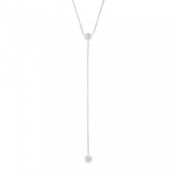 0.21ct 14k White Gold Diamond Lariat Necklace