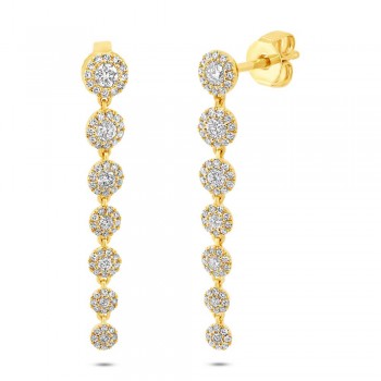 0.80ct 14k Yellow Gold Diamond Earrings