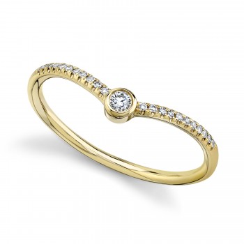 Diamond Bezel Chevron Ring 14k Yellow Gold (0.09ct)