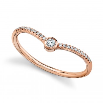 Diamond Bezel Chevron Ring 14k Rose Gold (0.09ct)