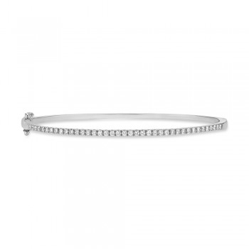 Diamond Bangle Bracelet 14k White Gold (0.62ct)