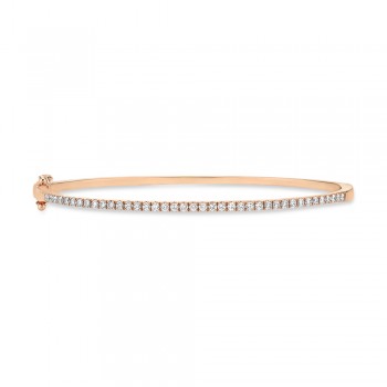 Diamond Bangle Bracelet 14k Rose Gold (0.62ct)