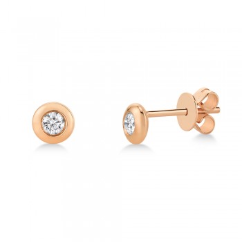 Diamond Bezel Stud Earrings 14k Rose Gold (0.22ct)