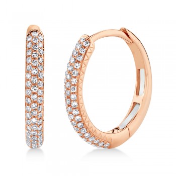 Diamond Pave Mini Hoop Earrings 14k Rose Gold (0.21ct)