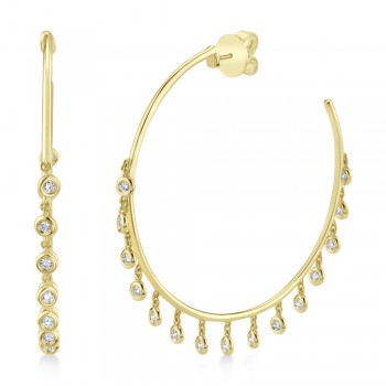 Diamond Shaker Hoop Earrings 14k Yellow Gold (0.90ct)