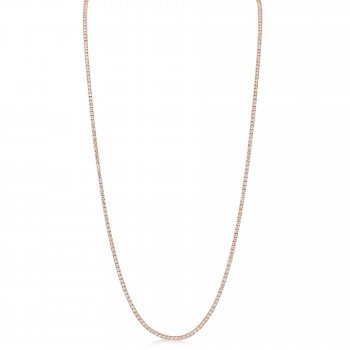 36 Diamond Tennis Necklace 14k Rose Gold (8.70ct)