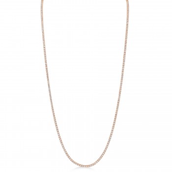 36 Diamond Tennis Necklace 14k Rose Gold (8.70ct)