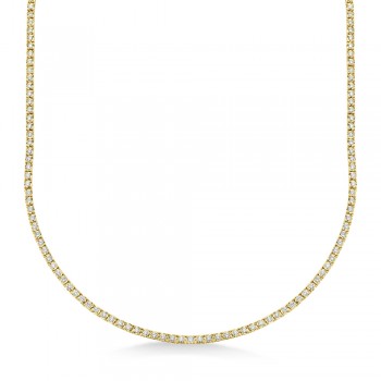 Diamond Tennis Necklace 14k Yellow Gold (3.96ct)