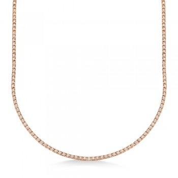 Diamond Tennis Necklace 14k Rose Gold (3.96ct)