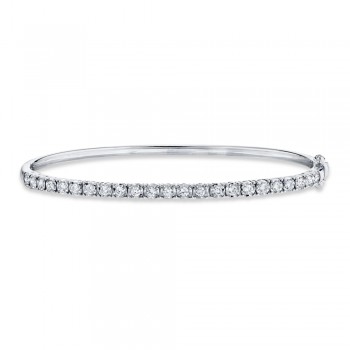 Diamond Bangle Bracelet 14k White Gold (0.69ct)