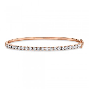 Diamond Bangle Bracelet 14k Rose Gold (0.69ct)