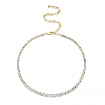 Graduated Diamond Tennis Necklace 14k Yellow Gold (4.39ct)