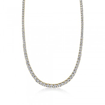 Graduated Diamond Tennis Necklace 14k Yellow Gold (4.39ct)