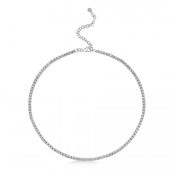 Diamond Tennis Necklace 14k White Gold (2.49ct)