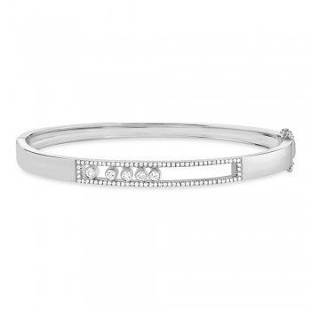 Diamond Slider Bangle Bracelet 14k White Gold (0.42ct)