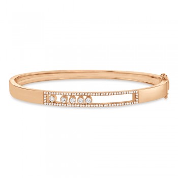 Diamond Slider Bangle Bracelet 14k Rose Gold (0.42ct)