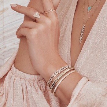 Diamond Pave Cuban Link Bracelet 14k Yellow Gold (1.69ct)