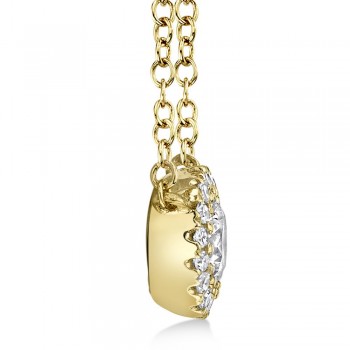 Diamond Halo Pendant Necklace 14k Yellow Gold (0.25ct)