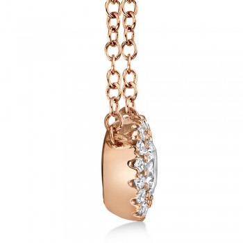 Diamond Halo Pendant Necklace 14k Rose Gold (0.25ct)