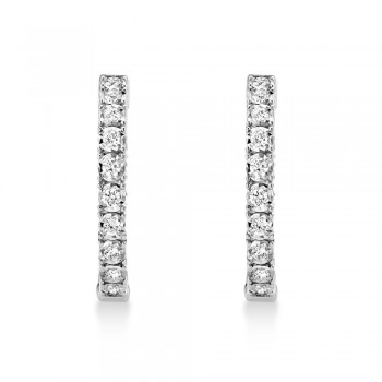 Diamond Inside Out Hoop Earrings 14k White Gold (1.06ct)