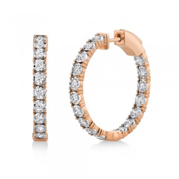 Diamond Inside Out Hoop Earrings 14k Rose Gold (2.65ct)