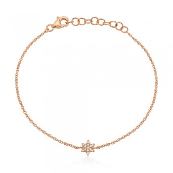 Diamond Star Link Bracelet 14k Rose Gold (0.03ct)