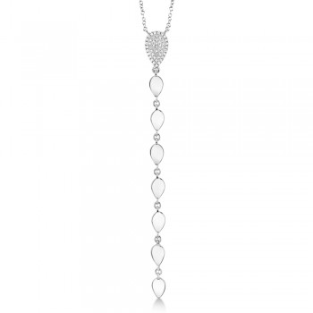 Diamond Pera Lariat Necklace 14k White Gold (0.11ct)