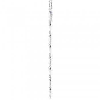 Diamond Pera Lariat Necklace 14k White Gold (0.11ct)