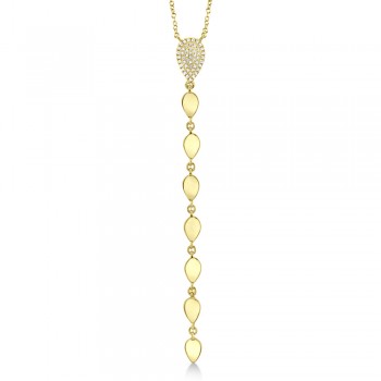 Diamond Pera Lariat Necklace 14k Yellow Gold (0.11ct)