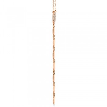 Diamond Pera Lariat Necklace 14k Rose Gold (0.11ct)