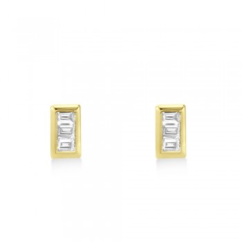 Diamond Baguette Bezel Stud Earrings 14k Yellow Gold (0.15ct)