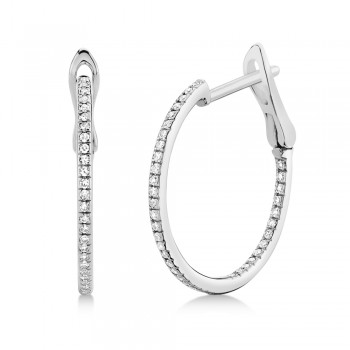 Diamond Mini Hoop Earrings 14k White Gold (0.21ct)